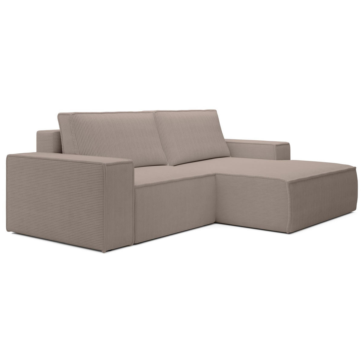 ECKSOFA Farese Mini mit Cordbezug Beige, rechts - Beige/Schwarz, Textil (240/167cm) - Selsey