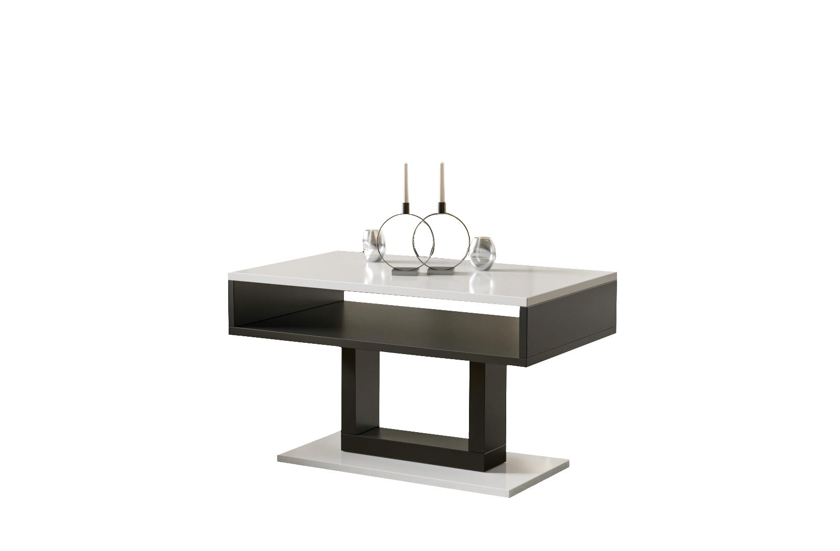 Endo-Moebel Couchtisch Weiß Hochglanz 60x58x100 cm