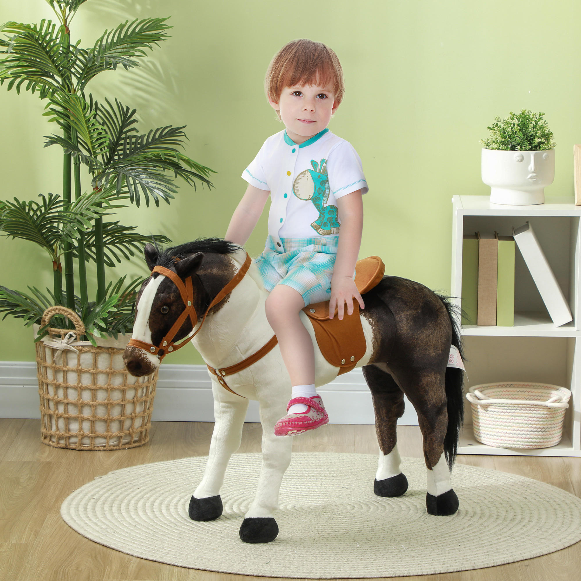 REITPFERD - Braun, Kunststoff/Metall (28/60/85cm) - AIYAPLAY