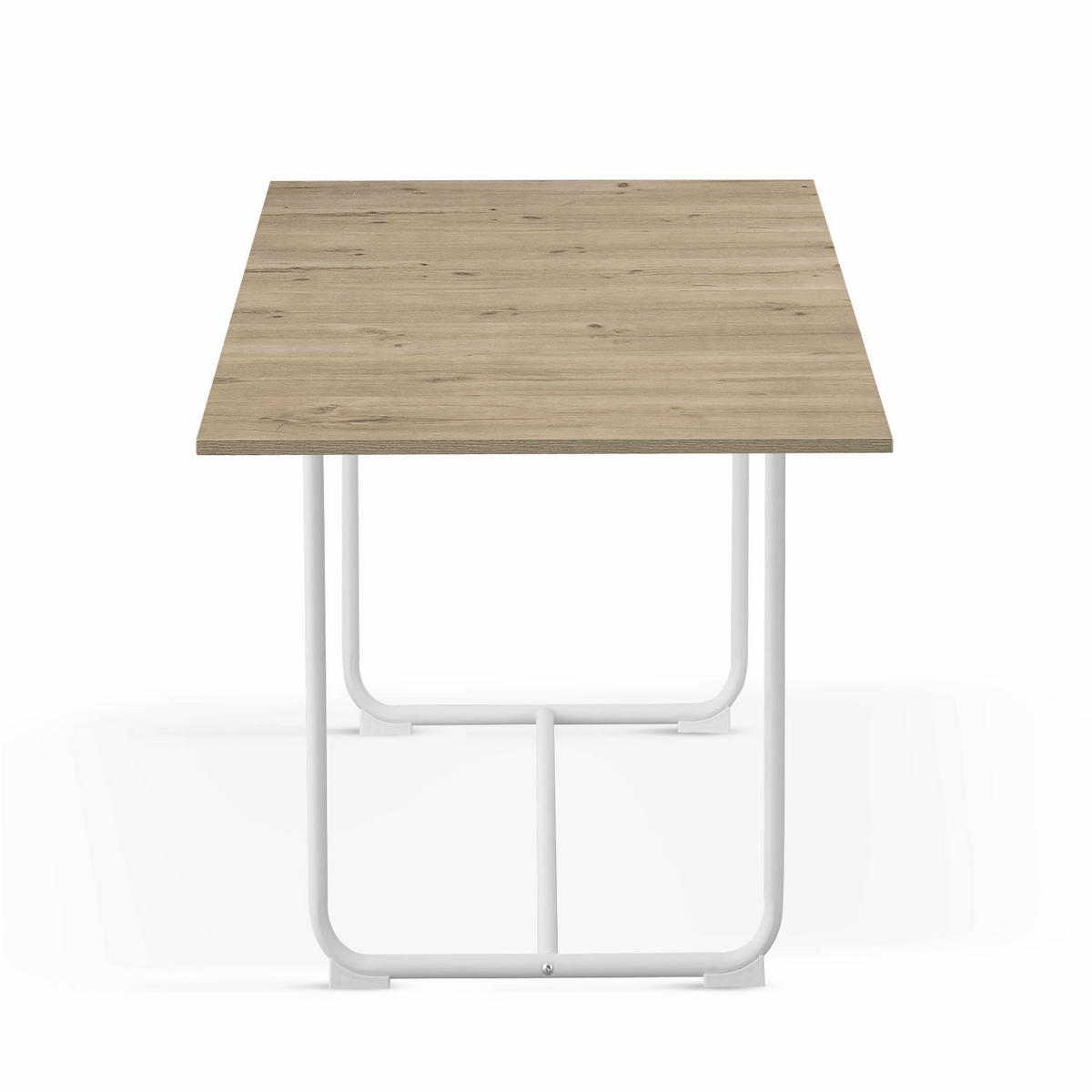 ESSTISCH PIUS 120-160/80/76 cm - Weiß/Eiche San Remo, Holzwerkstoff/Metall (120/80/76cm) - B&D Home