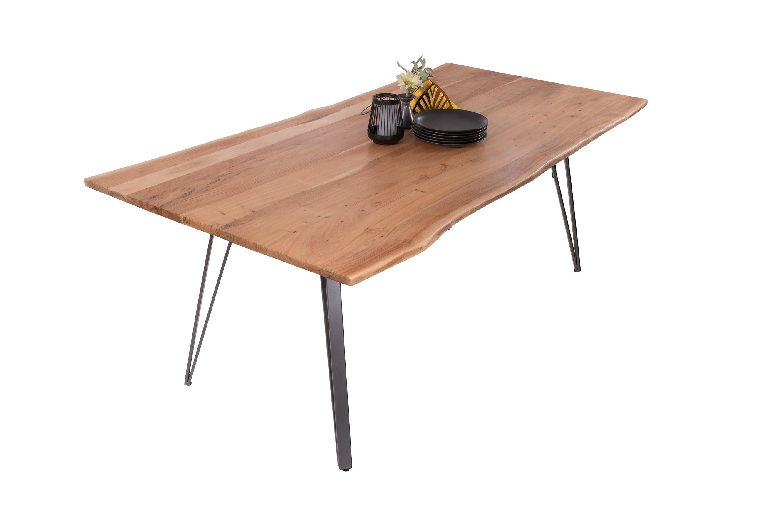 ESSTISCH CELIA - Beige/Silberfarben, Holz/Metall (100/240/77cm) - SAM