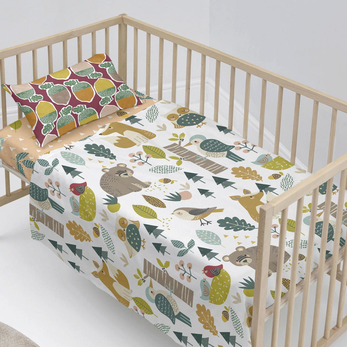 BETTWÄSCHE 2er-Set teiliges harvestwood 100x130 cm (kinderbett) mehrfarbig - Multicolor, Textil (100/130cm) - Happy Friday