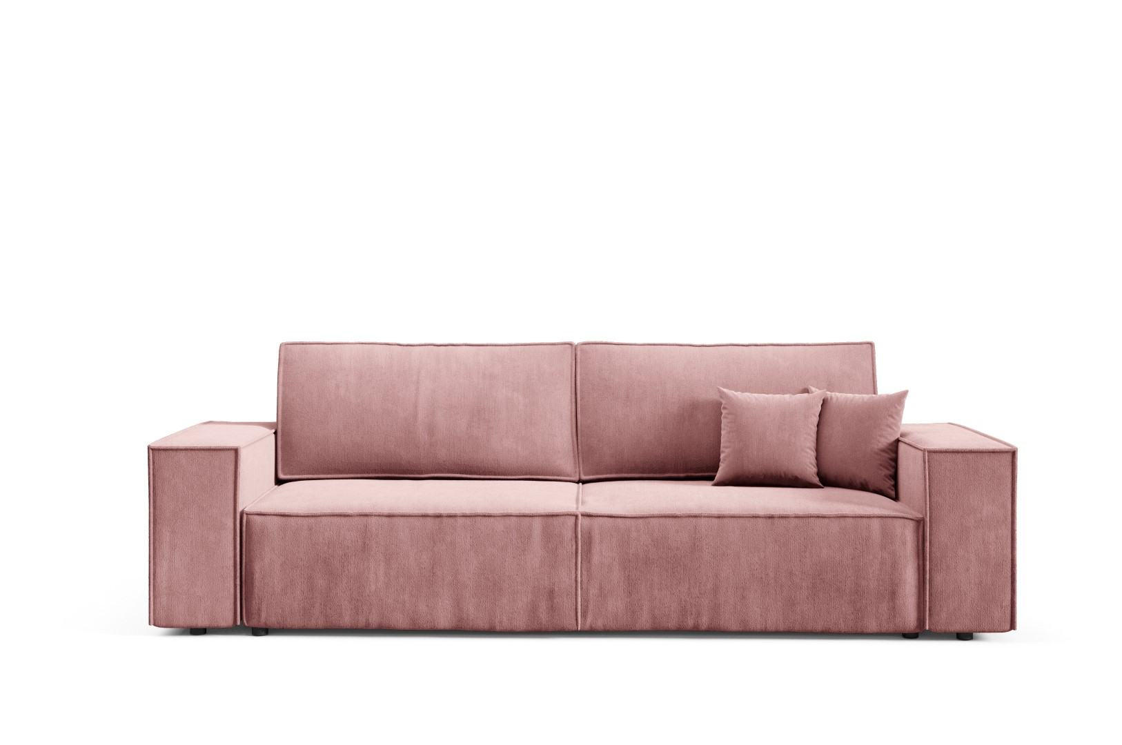 SCHLAFSOFA mit Bettkasten Rose - Altrosa, Textil (255/88/102cm) - Furnisell