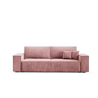 SCHLAFSOFA mit Bettkasten Rose - Altrosa, Textil (255/88/102cm) - Furnisell