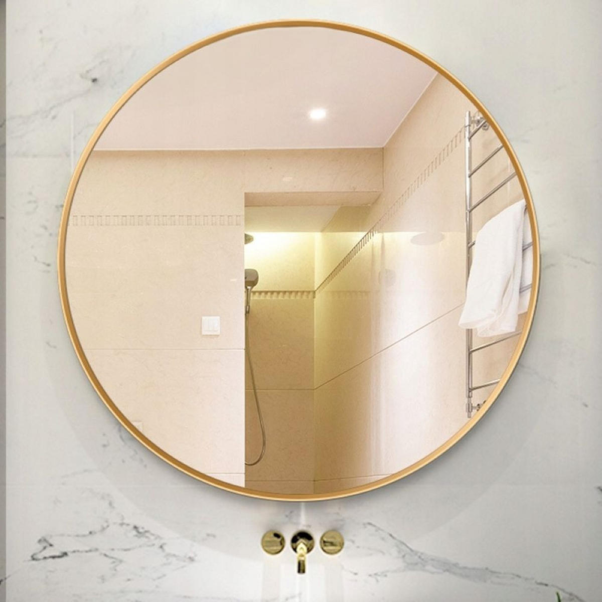 SPIEGEL, gold 70/70 cm - Goldfarben, Glas (70/9/70cm)