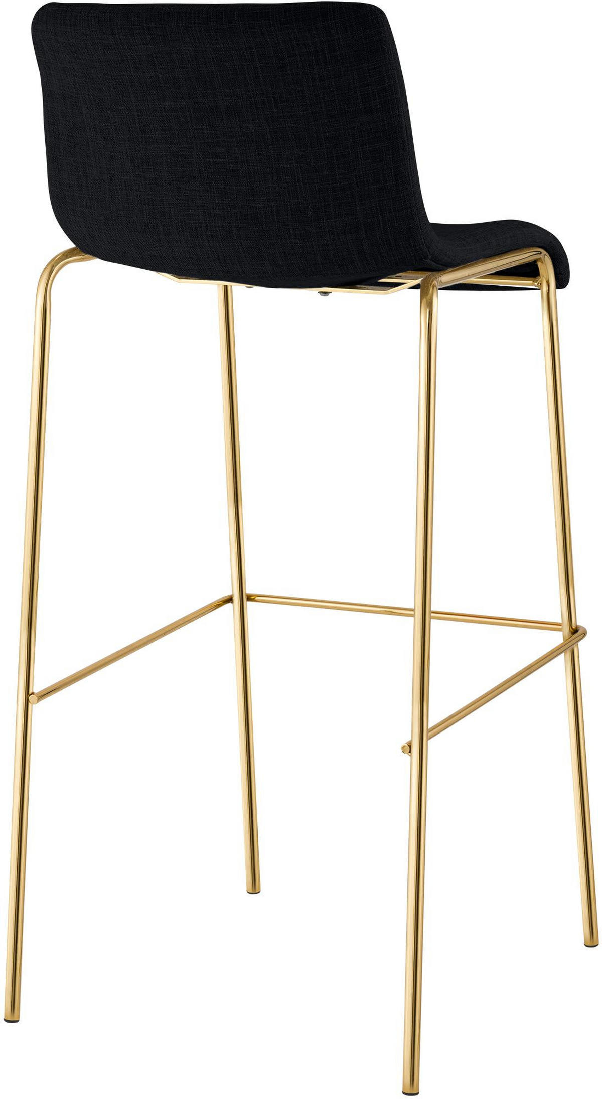 BARHOCKER Stoff Schwarz - Goldfarben/Schwarz, Textil/Metall (43/100/48cm) - CLP