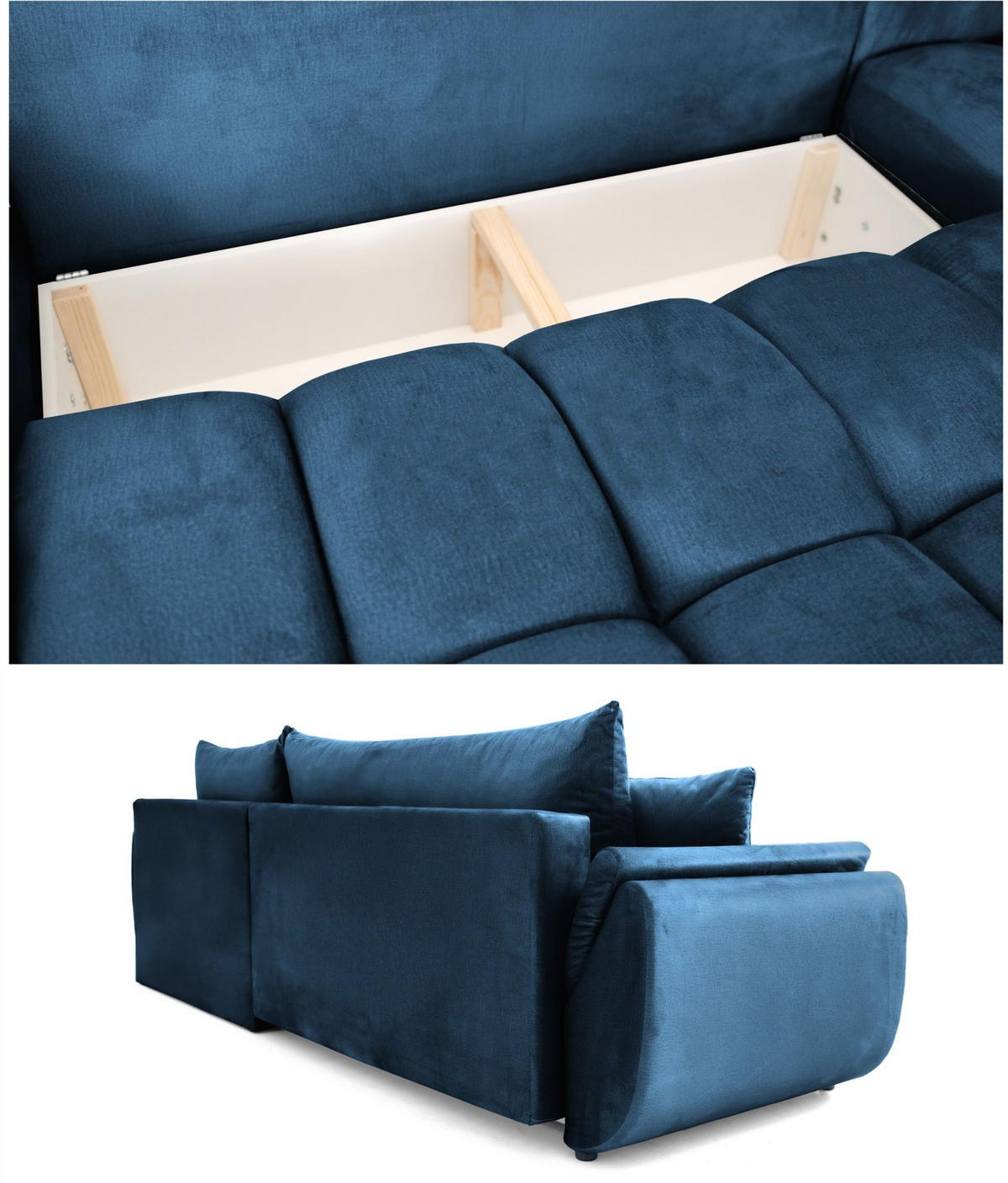 ECKSOFA Collin Mit Schlaffunktion - Blau, Holzwerkstoff/Textil (185/280cm) - Fun Möbel