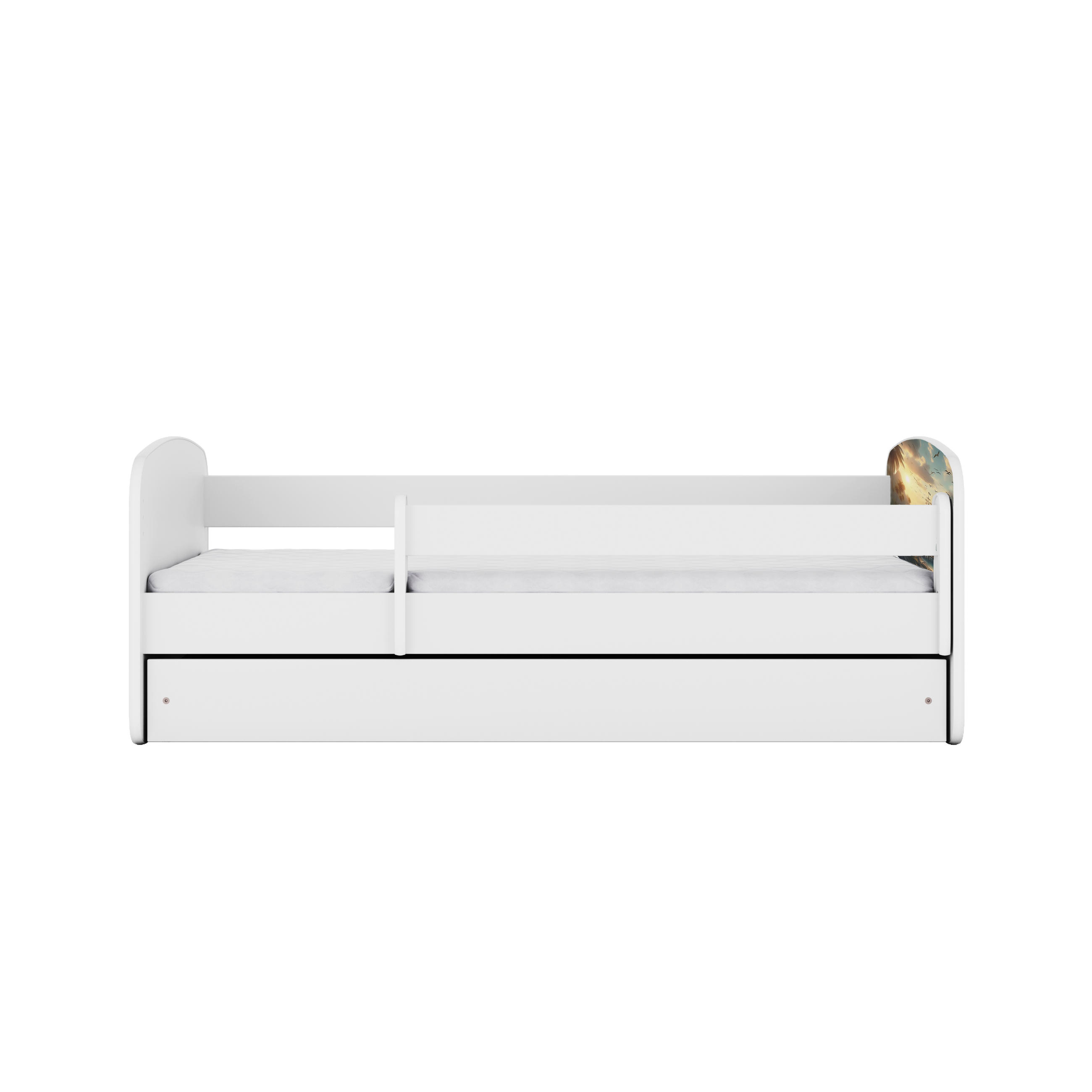 KINDERBETT Schiff mit Schublade und Matratze 140/70 - Weiß, Holzwerkstoff (70/140cm) - RAUMHIRSCH FURNITURE