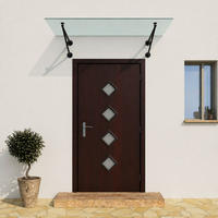 GLASVORDACH 120x90 cm Sicherheitsglas Edelstahl Satiniert V-Schwarz - Weiß, Glas (120/1.31/90cm) -  Glaswerk Westfalen