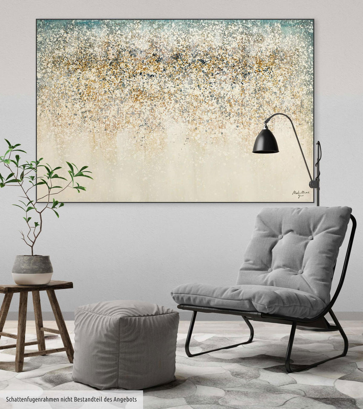 ACRYLBILD HANDGEMALT 120/80 cm - Blau/Beige, Holz/Textil (120/80cm) - KUNSTLOFT