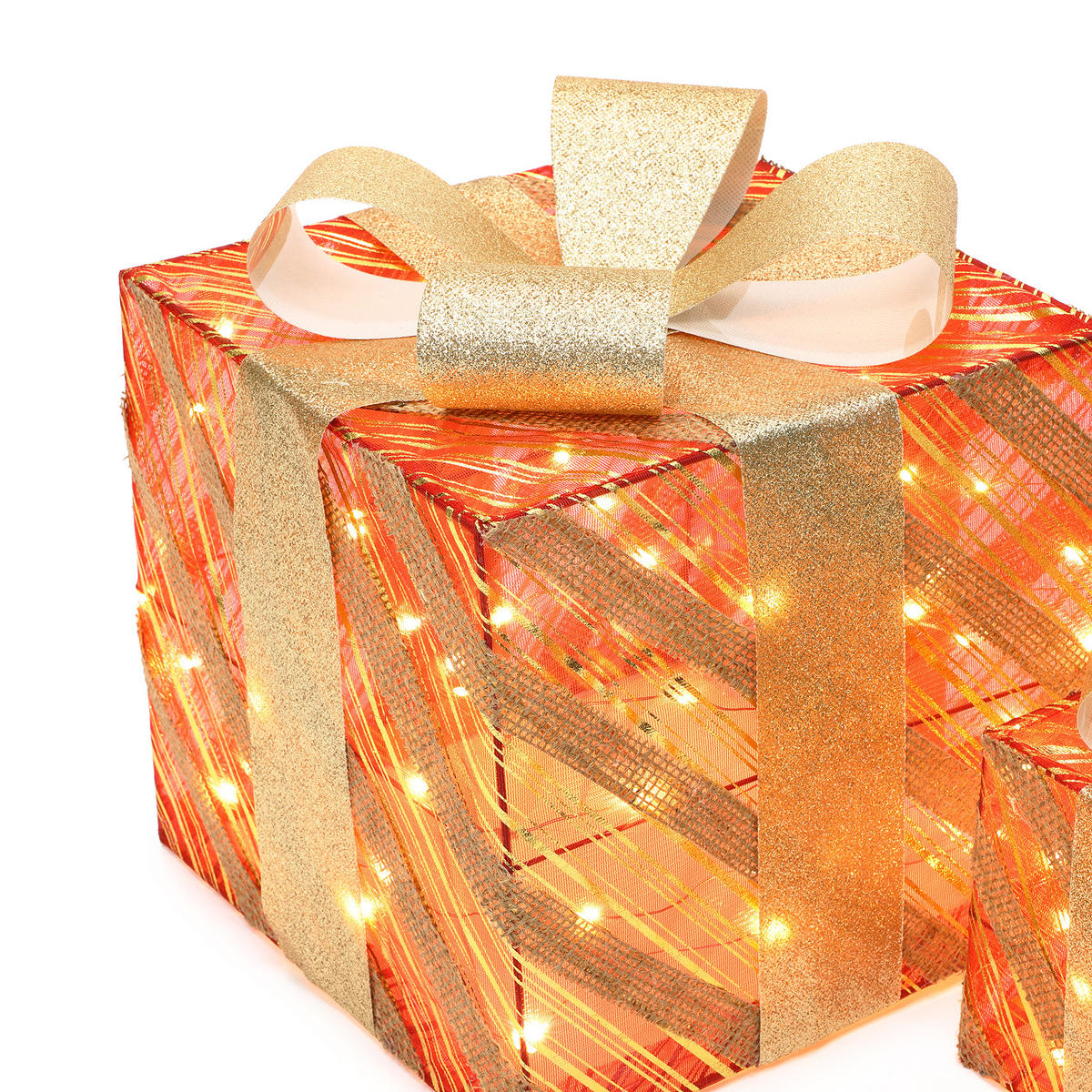 GESCHENKBOX HTHD0269 - Rot/Goldfarben, Kunststoff/Metall (26/27/26cm) - Hometopia