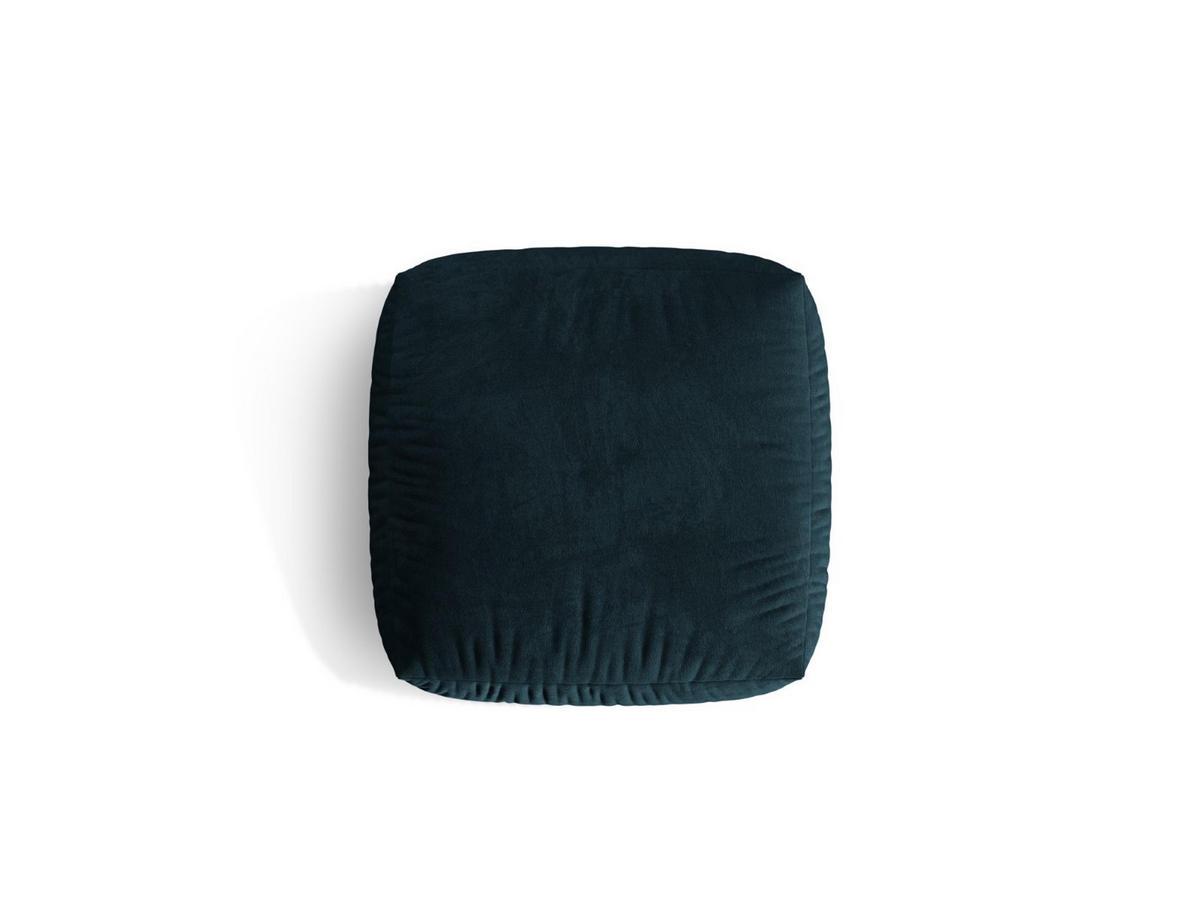 POUF Martina aus Samt dunkel petrol - Petrol, Textil (106/44/106cm) - Micadoni