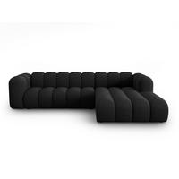 ECKSOFA modular rechts Lupine aus Chenille-Stoff schwarz 4 Sitzplätze - Schwarz, Textil (177/290cm) - Micadoni