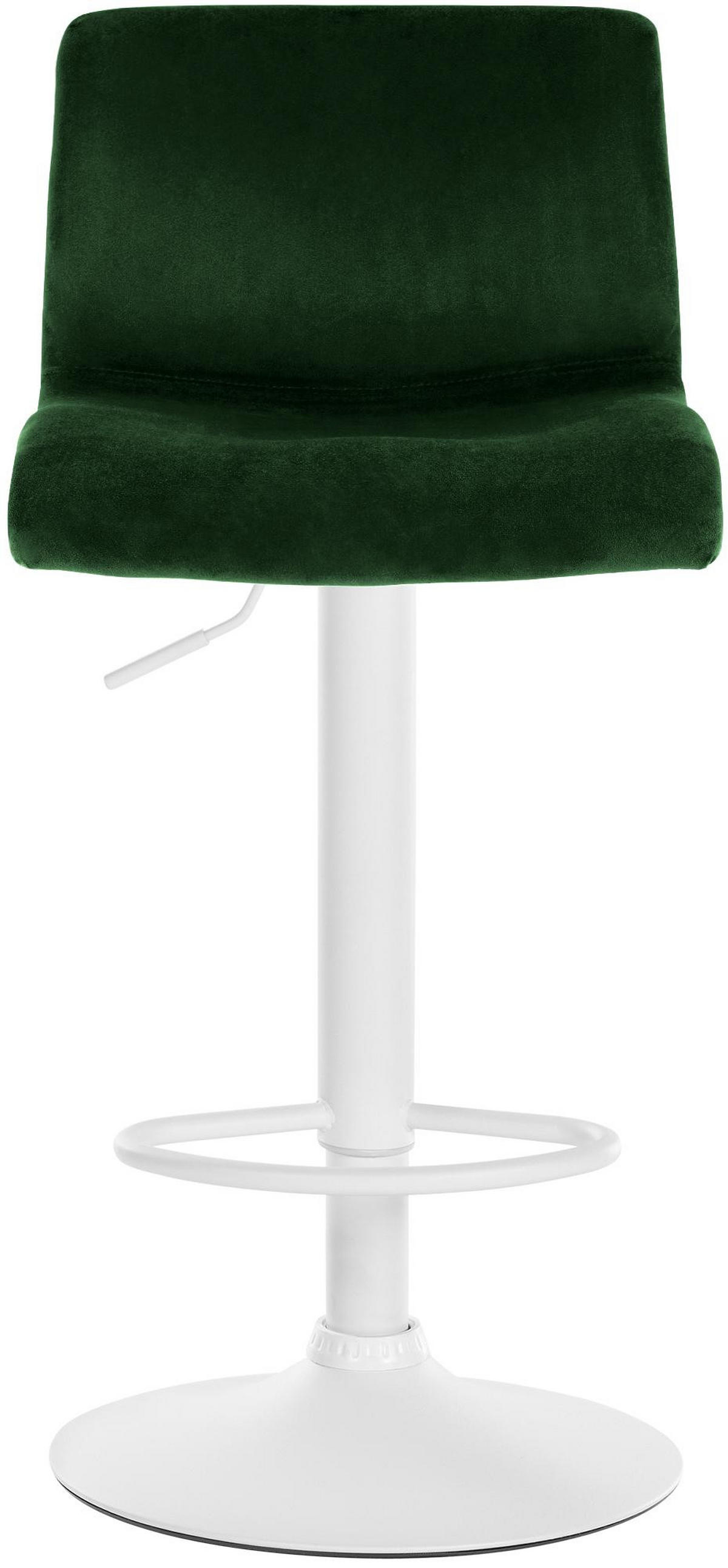 BARHOCKER Pesan Samt Grün Weiß - Grün, Textil/Metall (39/83/36cm) - DELUKE