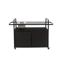 SERVIERWAGEN Outdoor Schwarz - Schwarz, Metall (50/91/131cm) - ComfortXL