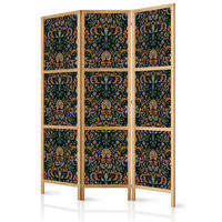 PARAVENT Japanischer 3-tlg 135x172 cm Bunte Ornamente - Multicolor, Holz/Textil (135/172/3cm) - Muralo