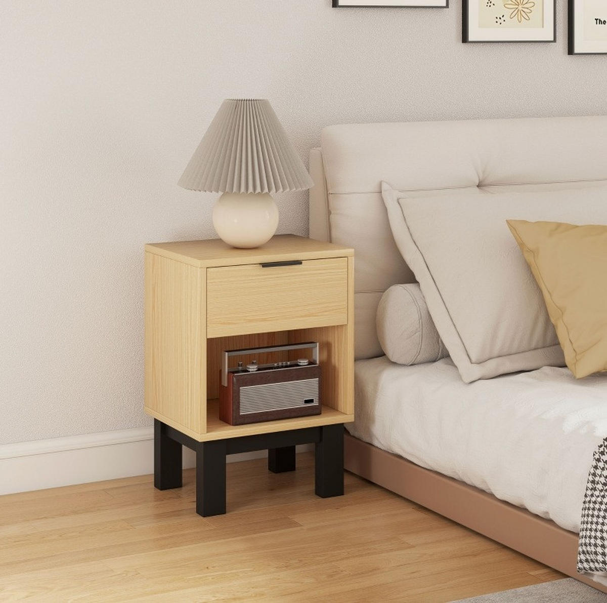 NACHTTISCH 26/35/50 cm Eiche aus Holzwerkstoff mit Schublade - Braun, Holz (26/50/35cm) - OKWISH