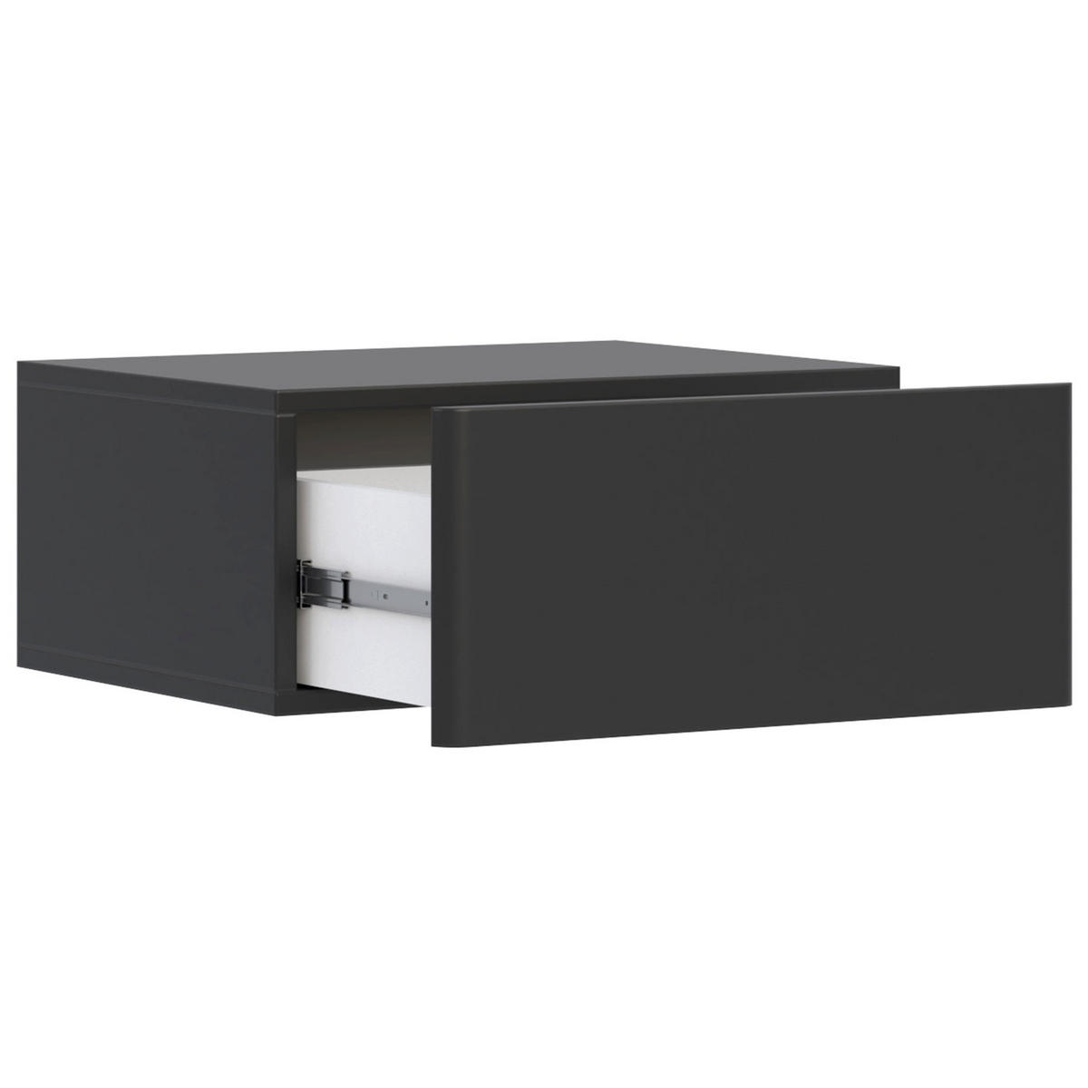 HÄNGENACHTTISCH Olio 1 Schublade Schwarz 50 cm - Schwarz, Holzwerkstoff (50/20/38.6cm) - Selsey