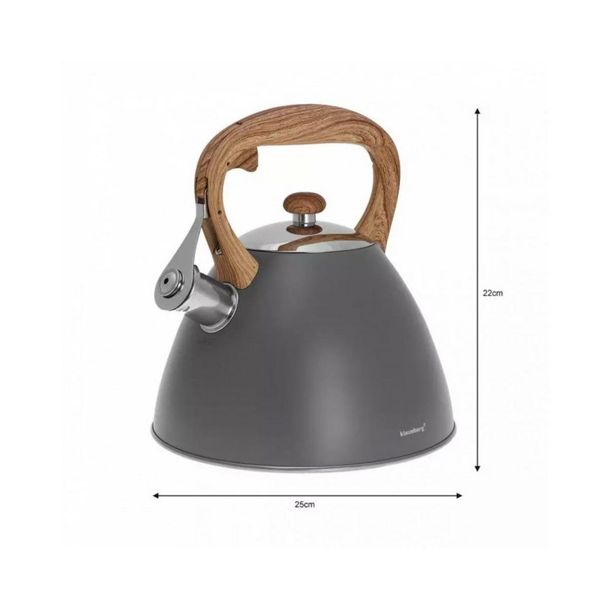 WASSERKESSEL Grau 25.5/22.5/24 cm KB7297 - Grau, Metall (25.5cm) - Klausberg 