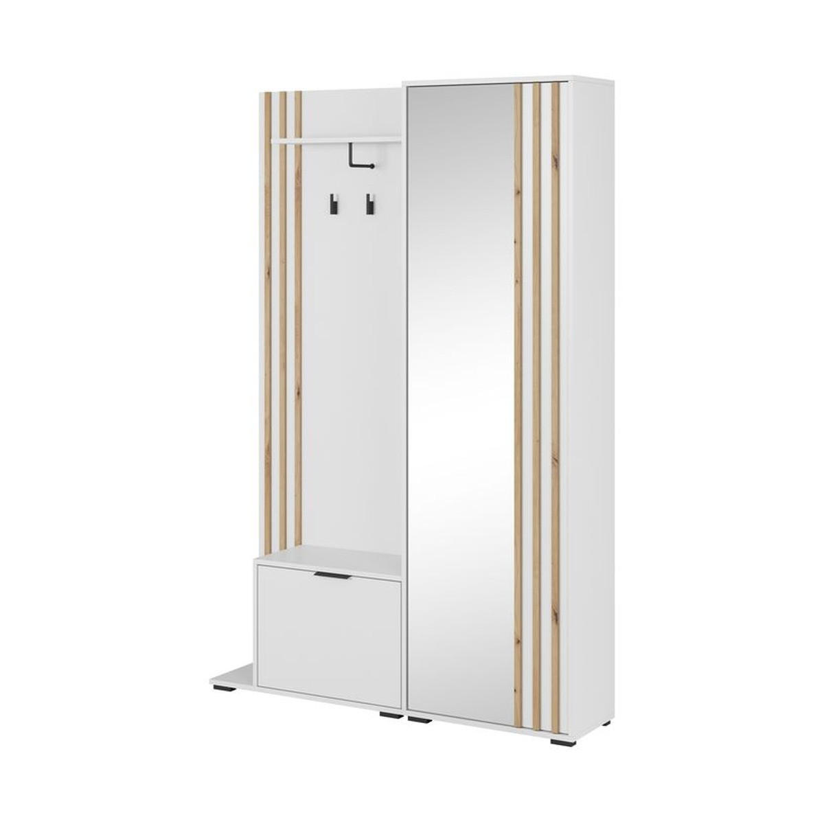 GARDEROBENPANEEL – 192 cm – Nelly – Weiß - Weiß, Holzwerkstoff (131/192/40cm) - hi-markt