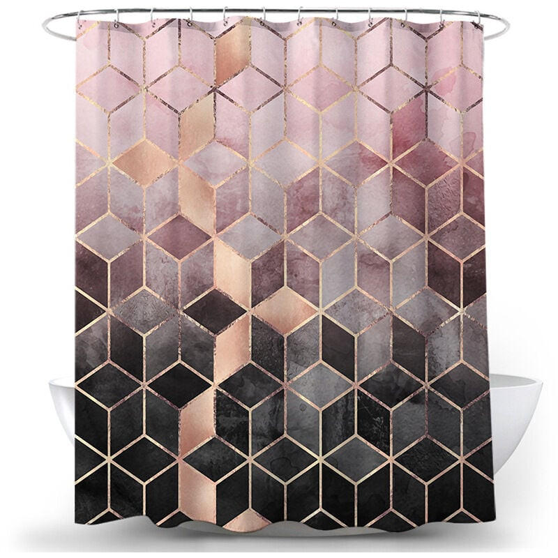DUSCHVORHANG Polyester 100 x 180 cm schimmelresistent mit Haken Badezimmer - Multicolor, Textil (100/180cm) - MCBOSON