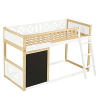 HOCHBETT 90/200 cm DE-02258, in Weiß/Natur, mit Tafel und Aufbewahrungsbox - Weiß/Naturfarben, Holz/Holzwerkstoff (90/200cm) - ComfortXL