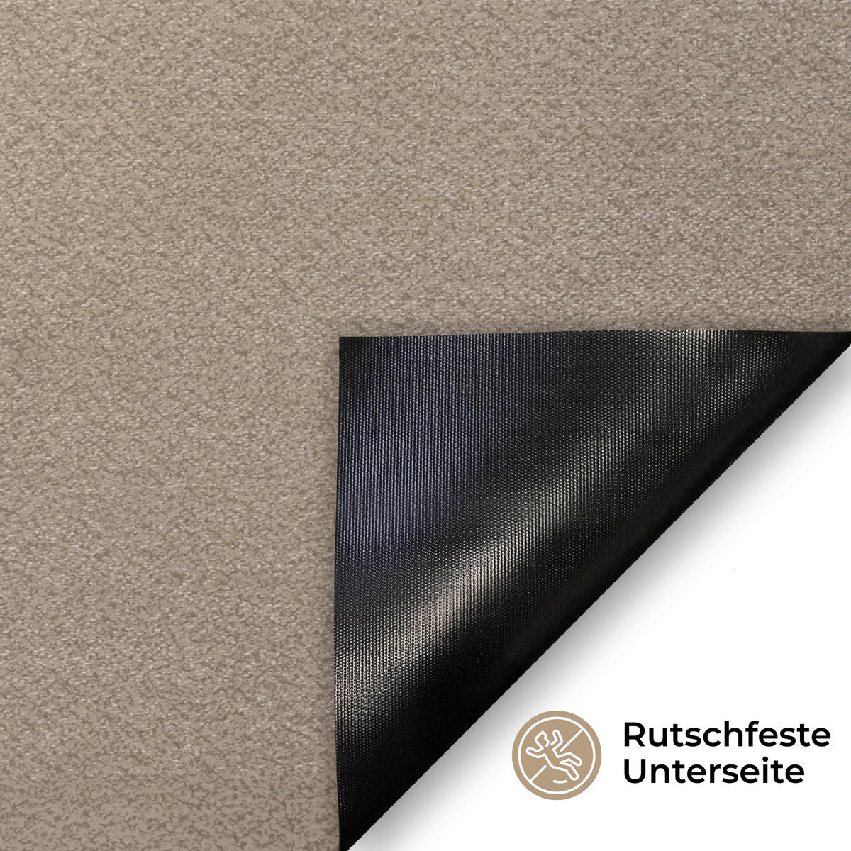 FUSSMATTE Glatte Oberflächen - Harmonisch - Wellenförmig 60x40 cm - Beige, Kunststoff (60/0.4cm) - MuchoWow