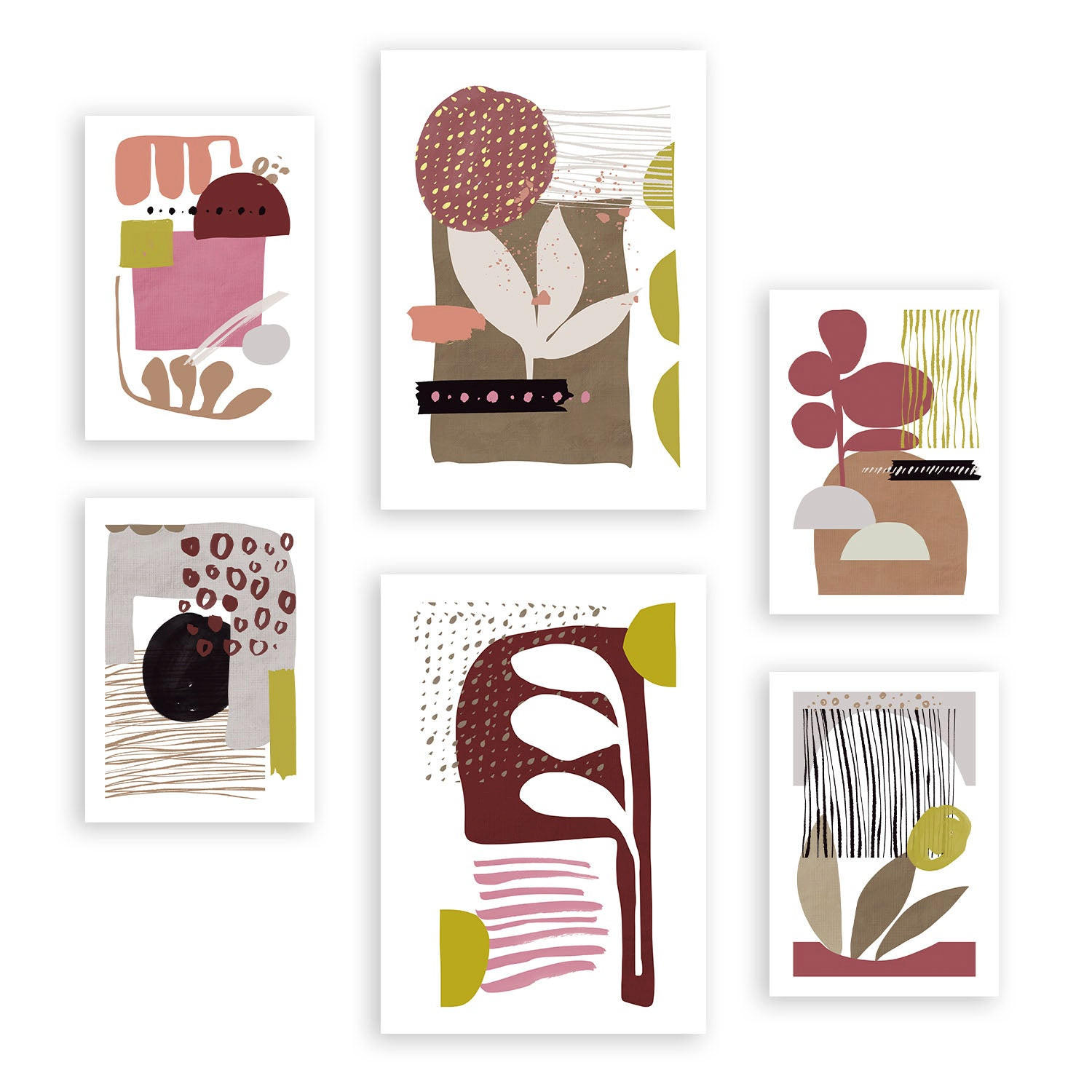 POSTER Set Mit 6 Eigenartige Form 2 In Blume Zusammenfassung A3 & A4 Rahmenlos - Klar, Papier (29/3cm) - Nacnic