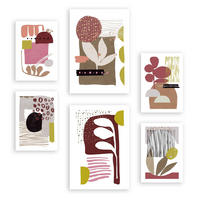 POSTER Set Mit 6 Eigenartige Form 2 In Blume Zusammenfassung A3 & A4 Rahmenlos - Klar, Papier (29/3cm) - Nacnic