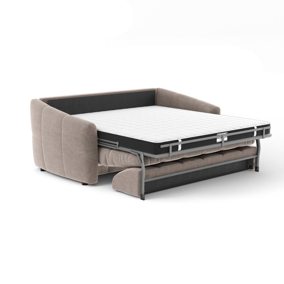 SCHLAFSOFA GERADE Samt Taupe 205cm - Taupe, Textil (205/88/108cm) - Sia Home