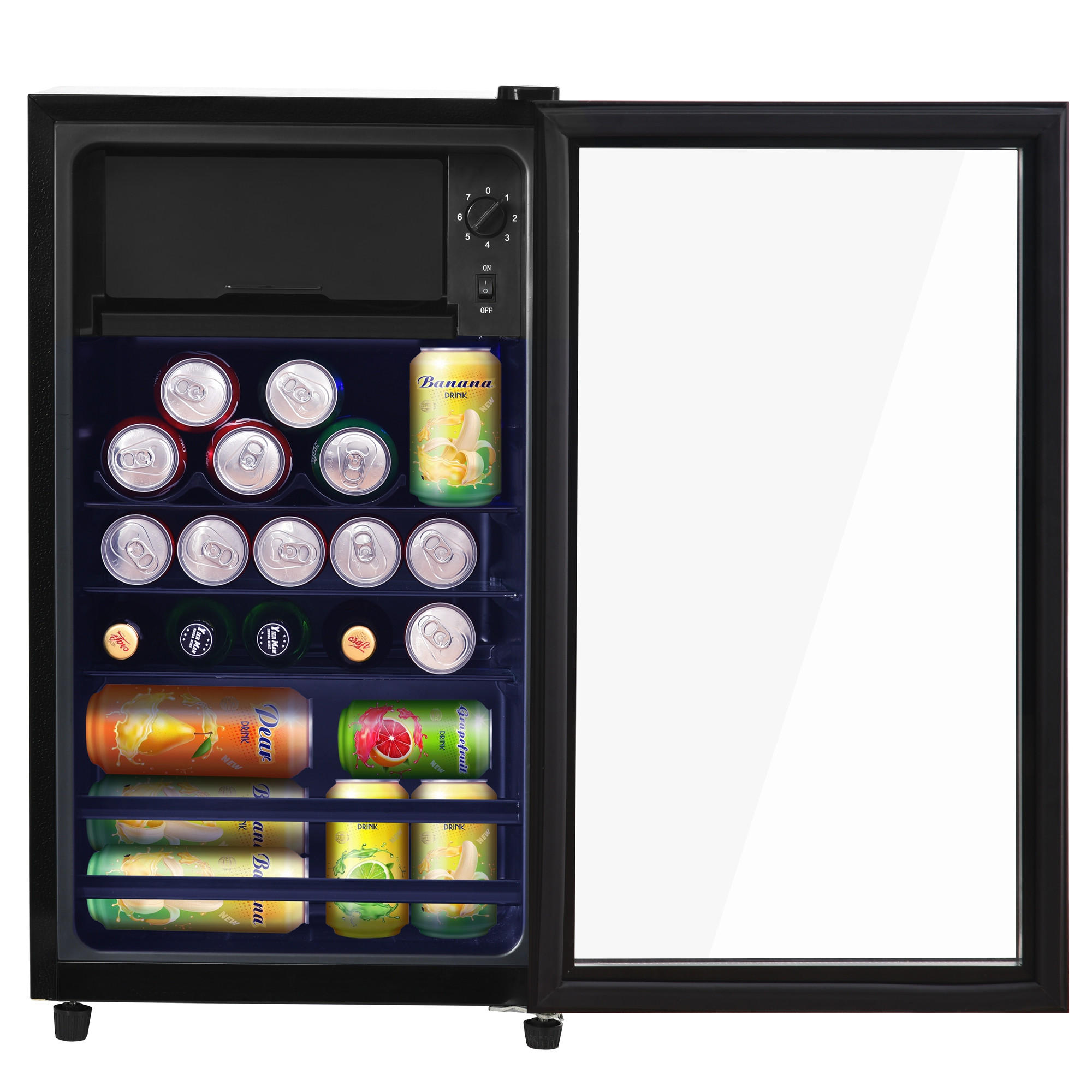 MINIKUHLSCHRANK 43.5/40/71.6 cm Schwarz 76L mit LED-Licht - Schwarz, Metall (40/71.6/43.5cm) - Oxeza
