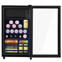 MINIKUHLSCHRANK 43.5/40/71.6 cm Schwarz 76L mit LED-Licht - Schwarz, Metall (40/71.6/43.5cm) - Oxeza