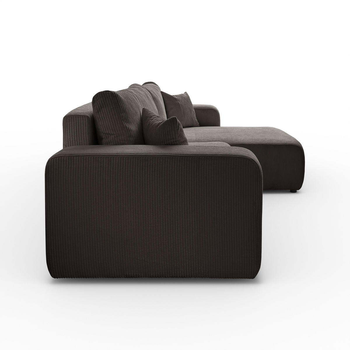 ECKSOFA Sofia in L-Form 277 x 143 cm Schlaffunktion Bettkasten Couch Cord universale Seite, hellbraun - Hellbraun, Kunststoff (143/83/277cm) - Margaret Hadas24