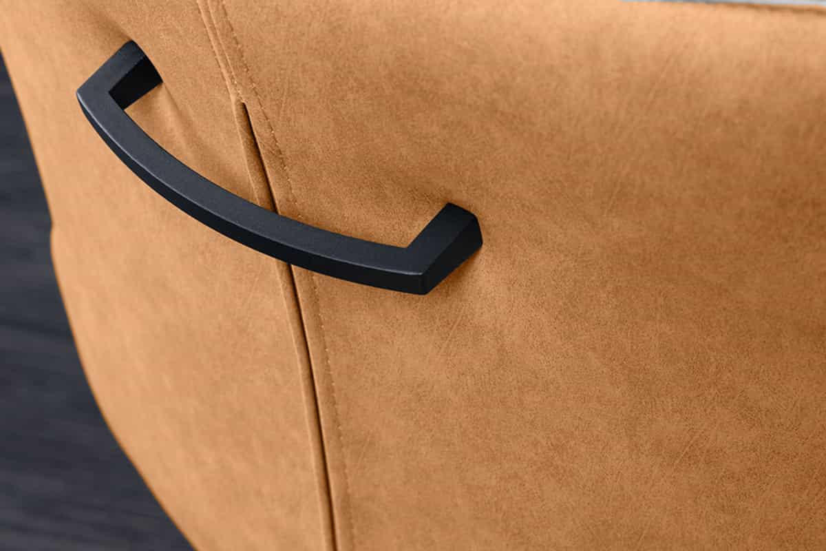 STUHL ALPINE Microfaser Grau 90 cm - Schwarz/Braun, Textil/Metall (58/89/65cm) - riess-ambiente