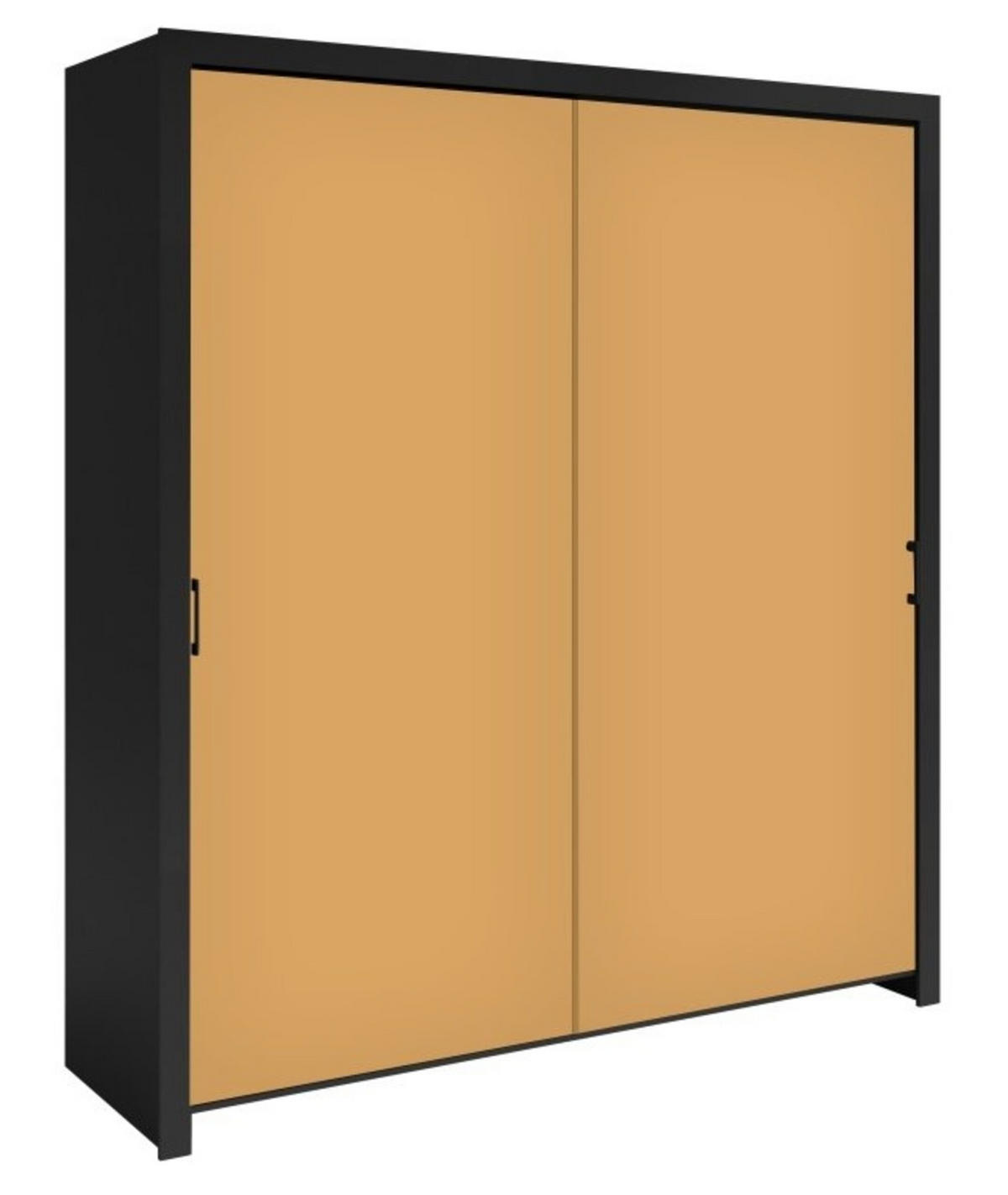 SCHIEBETÜRENSCHRANK - Kleiderschrank Sahara - 185 - Gelb - Gelb/Schwarz, Holzwerkstoff (185/206/60cm) - Möblo