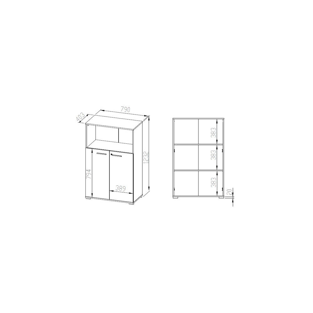 AKTENSCHRANK Optimal Sonoma Eiche hell 79 / 41 / 124cm - Braun/Sonoma Eiche, Holz/Holzwerkstoff (79/124/41cm) - Feldmann-Wohnen