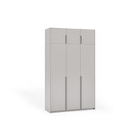 DREHTÜRENSCHRANK Apollonia I ohne Spiegel 150x204cm 3-türig, kaschmir, schwarze Griffe - Kaschmir/Schwarz, Kunststoff (58/250/150cm) - Margaret Hadas24