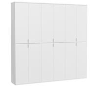 KLEIDERSCHRANK weiß Hochglanz 183 cm, Mehrzweckschrank mit 12 Türen - Chromfarben/Weiß Hochglanz, Holzwerkstoff/Metall (183/193/34cm) - Inn.Furn
