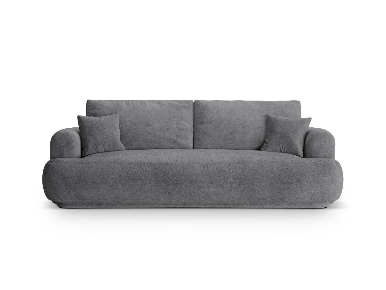 SOFA ausklappbar mit Bettkasten Ella aus strukturiertem Stoff grau 3 Sitzplätze - Grau, Textil (108/94/271cm) - Micadoni