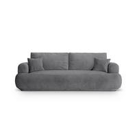 SOFA ausklappbar mit Bettkasten Ella aus strukturiertem Stoff grau 3 Sitzplätze - Grau, Textil (108/94/271cm) - Micadoni