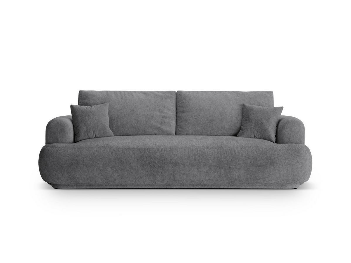 SOFA ausklappbar mit Bettkasten Ella aus strukturiertem Stoff grau 3 Sitzplätze - Grau, Textil (108/94/271cm) - Micadoni