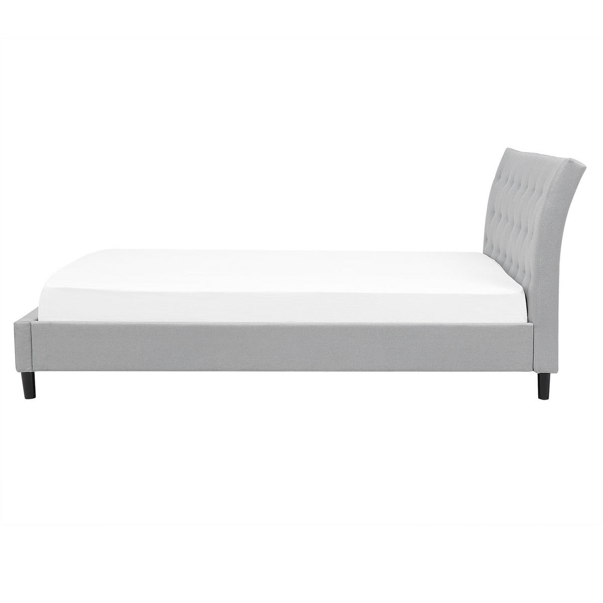 POLSTERBETT mit Lattenrost 180x200 cm Grau Saverne - Hellgrau, Textil (180/200cm) - Beliani
