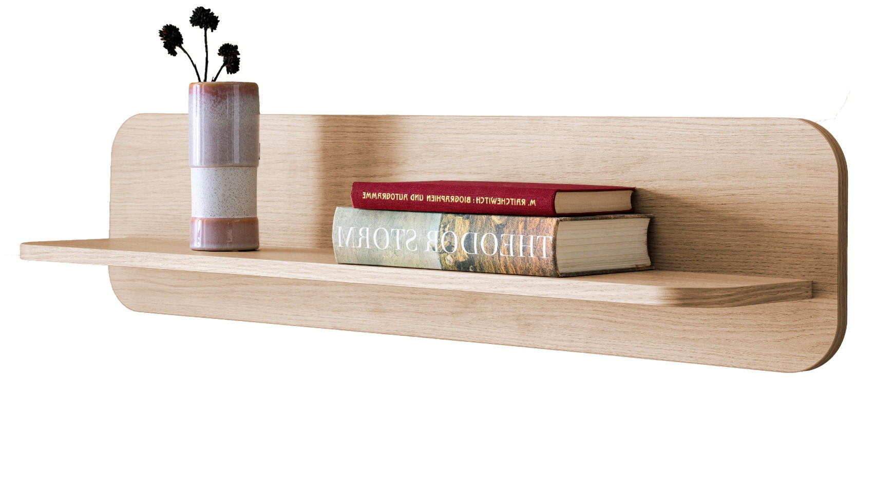 WANDBOARD Eiche natur 90 cm, Wandregal skandinavisch - Eichefarben, Holzwerkstoff/Metall (90/22/19cm) - Furn.Design