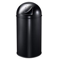 MÜLLEIMER Mit Pushdeckel & Inneneimer Aus Metall 40 Liter 74 x 34 x 34 cm Schwarz - Silberfarben/Schwarz, Metall (34/74/34cm) - PROREGAL