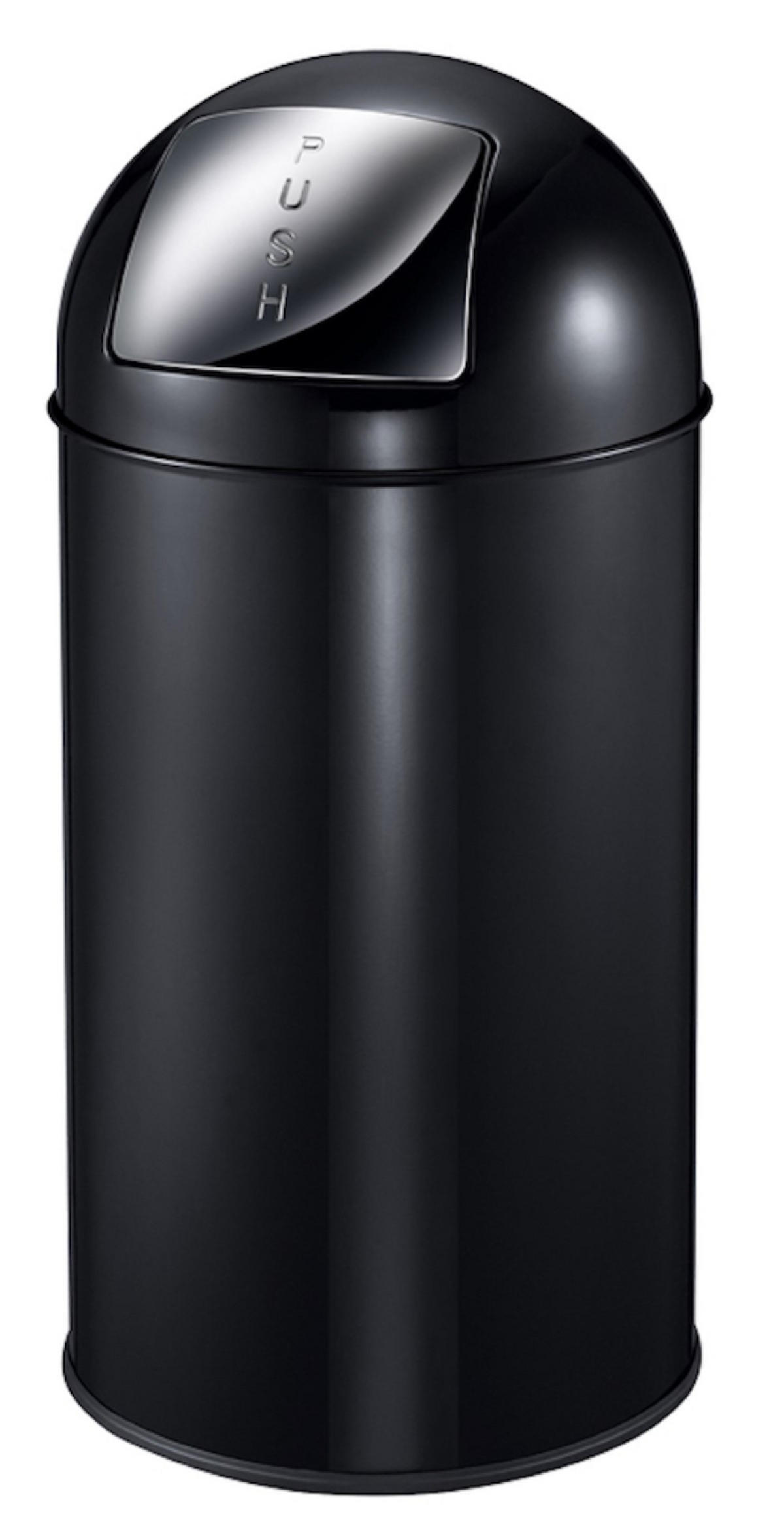 MÜLLEIMER Mit Pushdeckel & Inneneimer Aus Metall 40 Liter 74 x 34 x 34 cm Schwarz - Silberfarben/Schwarz, Metall (34/74/34cm) - PROREGAL