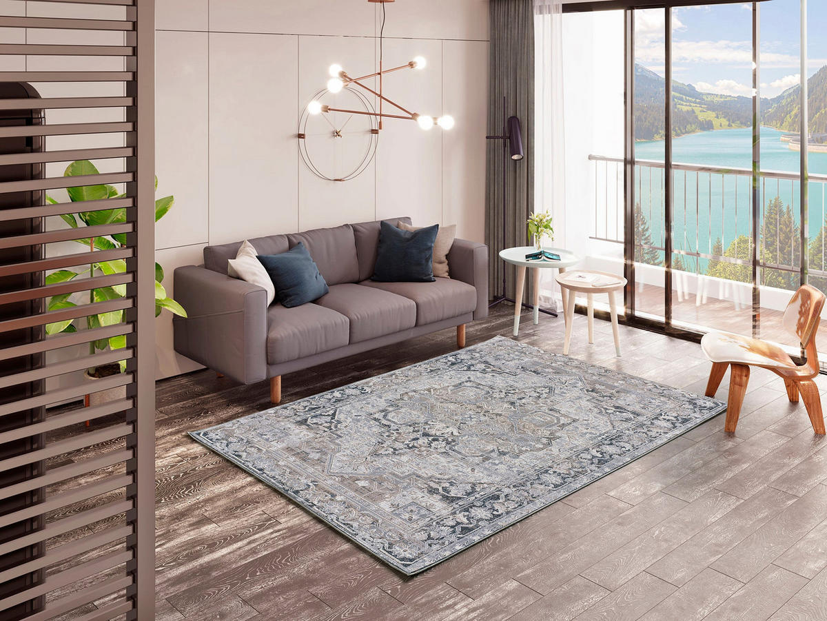 VINTAGE-TEPPICH Grau Neila 120/170 cm - Grau, Naturmaterialien/Textil (120/170cm) - Atticgo