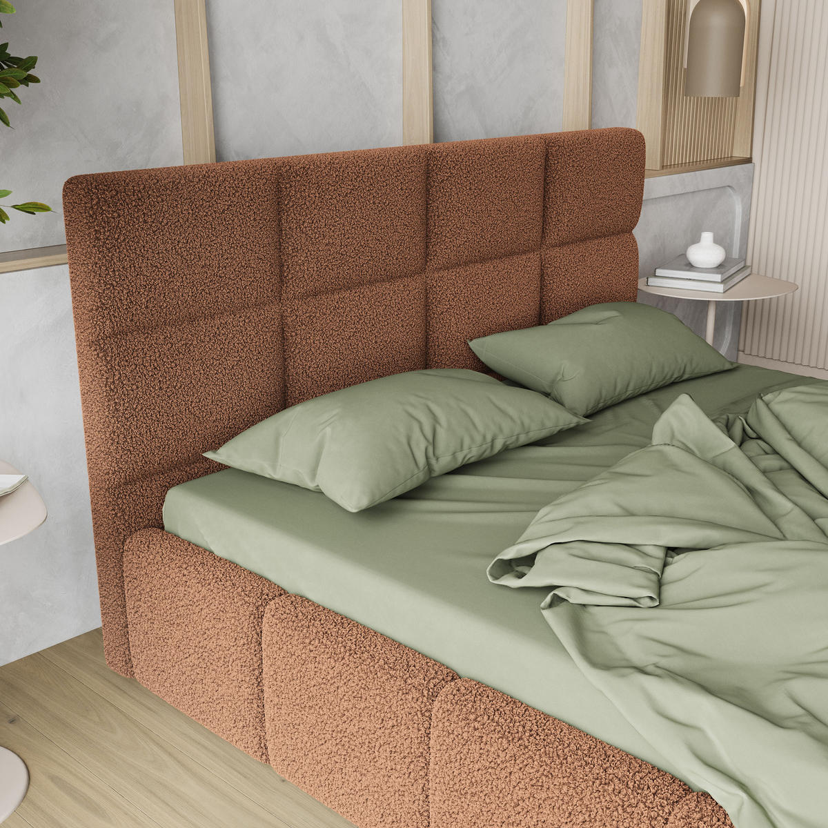 POLSTERBETT COMO 160x200 cm mit Bettkästen - Kupferfarben - Kupferfarben, Holz (160/200cm) - MASSENO