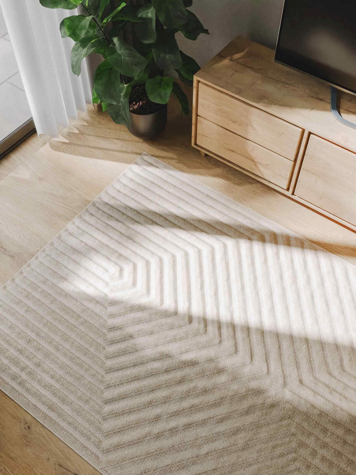 TEPPICH Leo Cream 120x170 cm - Creme, Kunststoff (120/170cm) - benuta