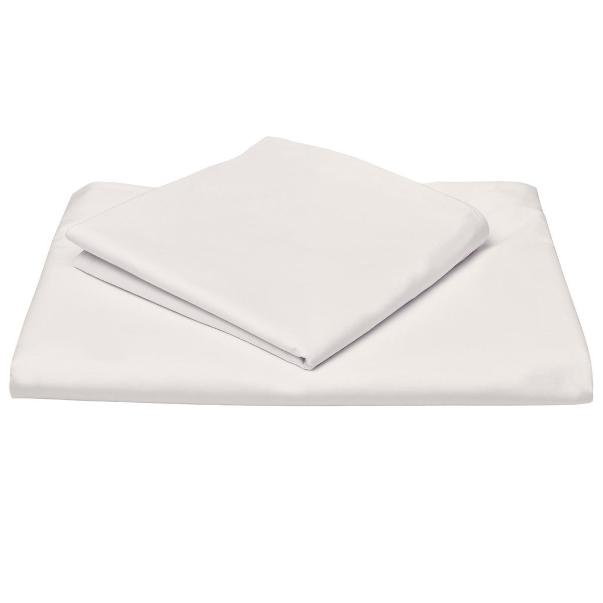 BETTWÄSCHE Julie 155/220 cm + Kissenbezug 80/80 cm Weiß Renforcé - Weiß, Textil (155/220cm)