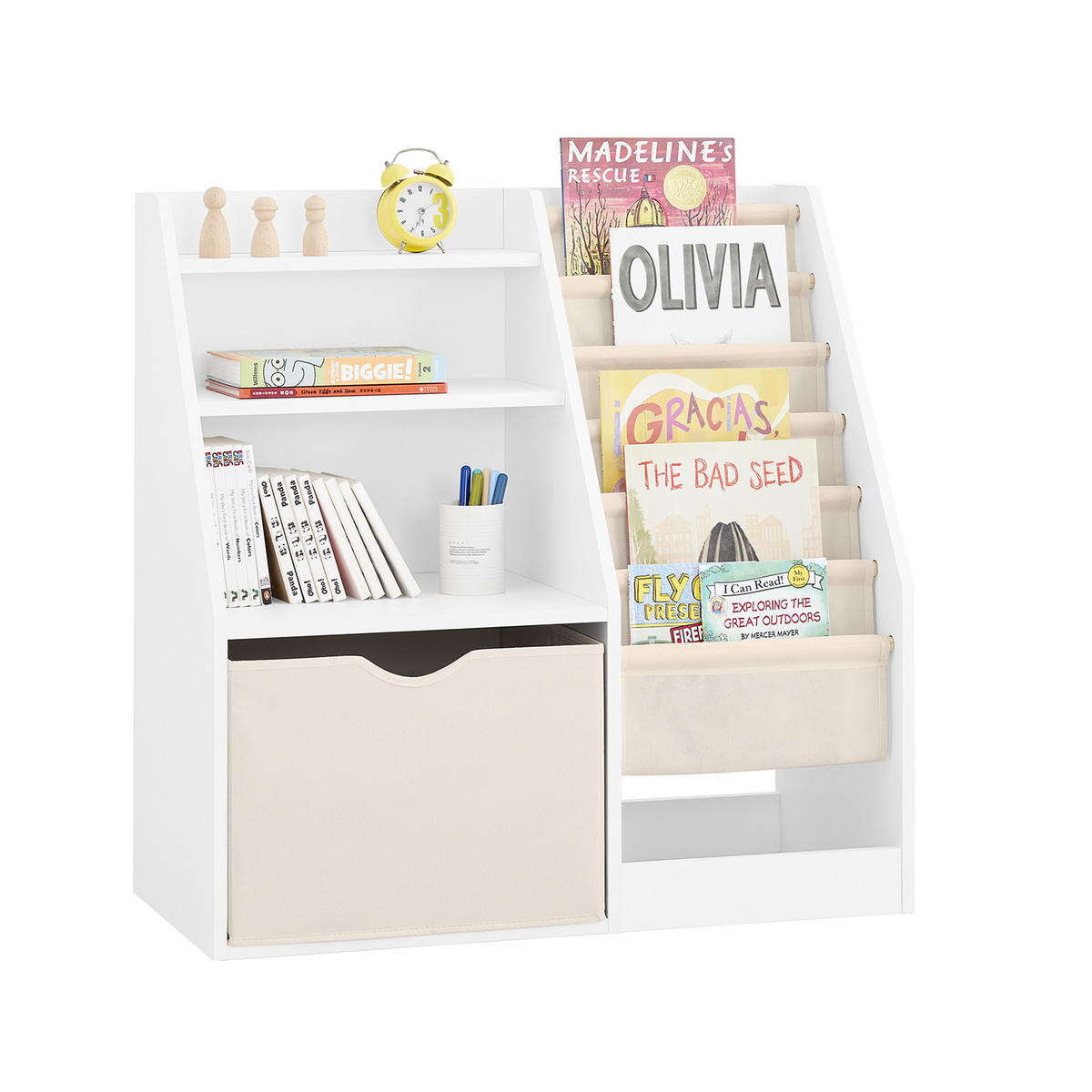 BÜCHERREGAL Kinder Weiß - Weiß, Holzwerkstoff (80/80/40cm) - SoBuy